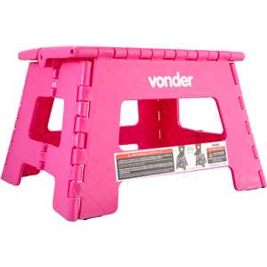 Banqueta plástica dobrável, rosa, altura 220 mm, VONDER