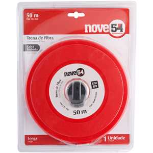 Trena de fibra longa, caixa fechada, com 50 m, NOVE54