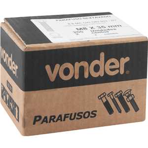 Parafuso sextavado 8.8, 8 mm x 35 mm, MA, rosca total, DIN 933, VONDER
