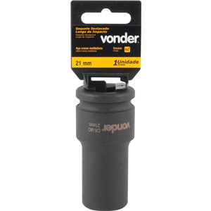 Soquete sextavado longo de impacto, 21 mm, encaixe de 3/4", VONDER