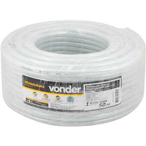 Mangueira PVC cristal trançada, VPT, 250 libras,  1/4" VONDER