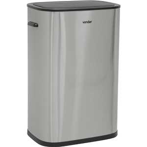 Lixeira retangular com sensor de abertura, 55 litros, inox, VONDER
