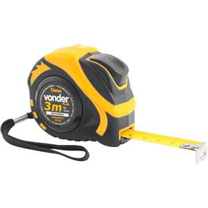 Trena curta de aço, autotrava, 3 m x 16 mm, VONDER Plus