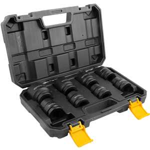 Jogo de soquetes de impacto sextavados, encaixe de 3/4", 19,0 mm a 38,0 mm, com 8 peças, VONDER