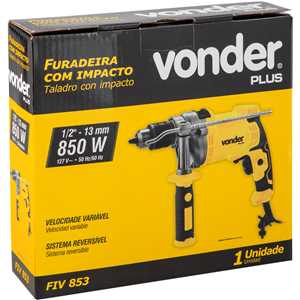 Furadeira de impacto 1/2", 850 W, 127 V~, FIV 853 VONDER PLUS