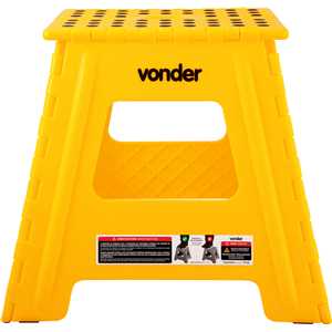 Banqueta plástica dobrável, amarela, altura 360 mm, VONDER