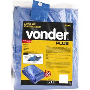 Lona reforçada de polietileno azul 10 m x 5 m, VONDER PLUS