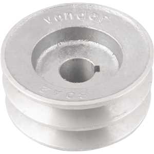 Polia de alumínio 2 canais, perfil A, 80 mm com furo de 3/4" - 19,1 mm, VONDER