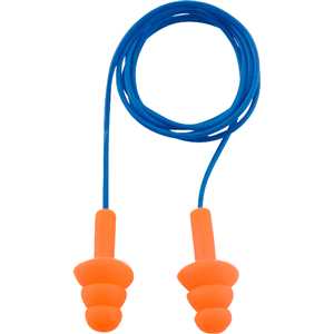 Protetor auditivo tipo plug, de silicone, com cordão em PVC, NOVE54