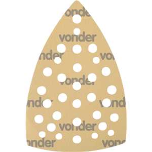 Lixa triangular com costado em papel com fibra de poliéster, 158 mm x 158 mm x 103 mm, grão 80, embalagem com 10 peças, VONDER