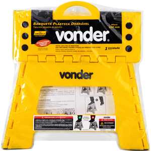Banqueta plástica dobrável, amarela, altura 220 mm, VONDER