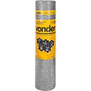 Tela metálica hexagonal, pinteiro, malha 1", 24 BWG x 1,0 m, com 50 m,  VONDER
