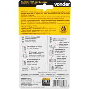 Cadeado TSA com segredo, 3 algarismos, preto, VONDER