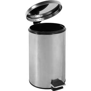Lixeira redonda, 12 litros, inox, cinza, VONDER
