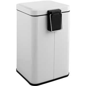 Lixeira retangular, 12 litros, inox, branca, VONDER