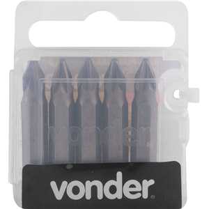 Jogo de bits ponteira pozidrive, com encaixe 1/4", nº 2 x 38 mm, VONDER