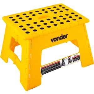 Banqueta plástica dobrável, amarela, altura 220 mm, VONDER