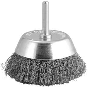Escova de aço inox tipo copo, 3", com haste 1/4" VONDER
