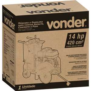 Máquina a gasolina para cortar asfalto, concreto e piso, 14 hp, 4 tempos, VONDER