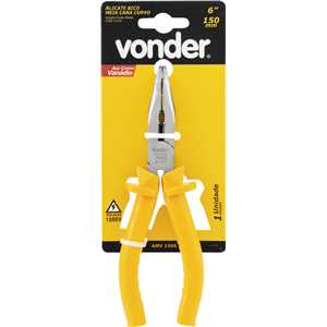 Alicate bico meia cana curvo 6", com isolação até 1.000 V, VONDER
