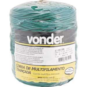 Corda multifilamento trançada 3,0 mm x 277 m, verde, VONDER