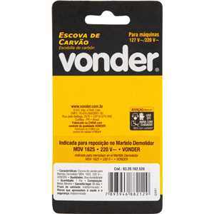 Escova de carvão para martelo demolidor MDV 1625, 220 V~, VONDER