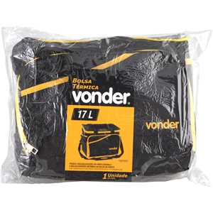 Bolsa térmica, 17 litros, preta e amarela, VONDER
