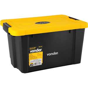 Caixa plástica/baú, preta e amarela, CBV 021, VONDER