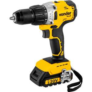 Parafusadeira/furadeira de impacto a bateria, 20 V, fonte de carregamento bivolt automática, PFV 212IB, VONDER PLUS