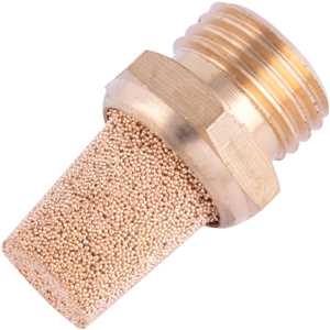 Silenciador de ar comprimido, longo, em latão, rosca 1/4" BSP, VONDER