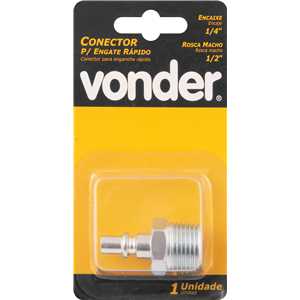 Conector/racord de 1/4", com rosca macho 1/2" NPT, VONDER