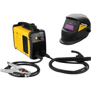 Inversor para solda com eletrodo e TIG, 120 A, IM 125, com máscara de escurecimento automático tonalidade 11,  monofásico, 127 V~ - 220 V~ - Seleção automática VONDER