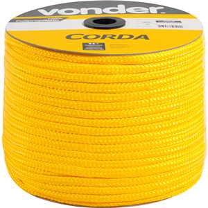 Corda multifilamento trançada 12,0 mm x 140 m, amarela, em carretel, VONDER