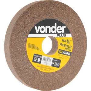 Rebolo reto 6" x 3/4" grão 60 marrom VONDER PLUS