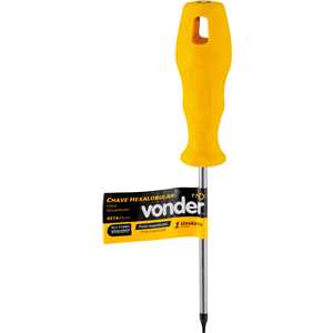 Chave hexalobular, T7, com cabo reto, VONDER