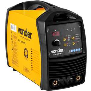 Inversor para solda com eletrodo e TIG, 300 A, RIV300 PFC, com display digital, alimentação automática monofásico e trifásico, VONDER