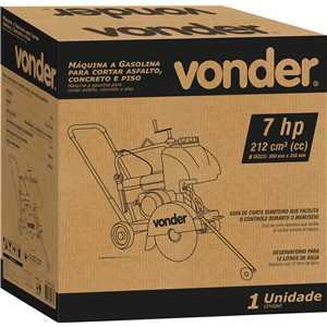 Máquina a gasolina para cortar asfalto, concreto e piso, 7 hp, 4 tempos, VONDER