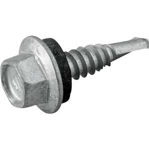 Parafuso autobrocante sextavado com acabamento tipo Dacromet, cabeça flangeada, 6,3 mm x 1", VONDER