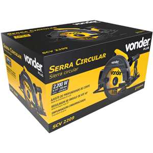 Serra circular 9.1/4", 2.200 W, SCV 2209, 127 V~, VONDER PLUS