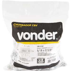Chumbador CBV com parafuso sextavado, 5/16" x 2.1/4",  VONDER