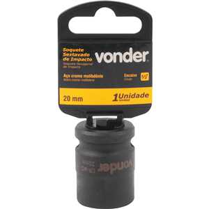Soquete sextavado de impacto, encaixe de 1/2" x 20,0 mm, VONDER