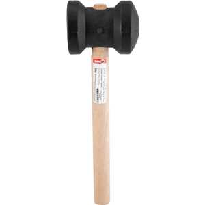 Martelo de borracha 80 mm, cabo em madeira, preto, NOVE54