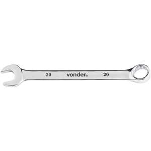 Chave combinada 20 mm, aço cromo vanádio, reta cromada, VONDER