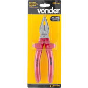 Alicate universal 8", cromo vanádio, com isolação até 1.000 V, VONDER