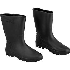 Bota de PVC preta, cano médio, sem forro, 42, NOVE54