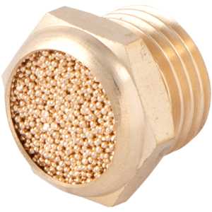 Silenciador de ar comprimido, curto, em latão, rosca 1/4" BSP, VONDER