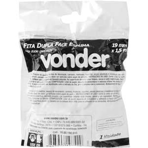 Fita dupla face, espuma, 19 mm x 1,5 m, VONDER