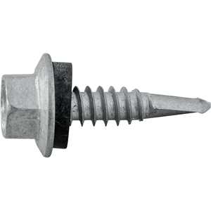 Parafuso autobrocante sextavado com acabamento tipo Dacromet, cabeça flangeada, 6,3 mm x 1", VONDER