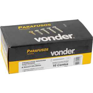 Parafuso madeira chipboard, cabeça chata, fenda cruzada/phillips, 4,0 mm x 55,0 mm, VONDER
