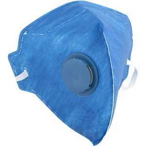 Respirador dobrável, semifacial, sem carvão ativado, com válvula, PFF2, RDV 2202, azul, VONDER